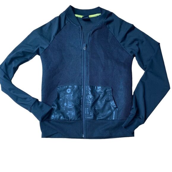 Graphic Star Wars Black Zip Up Athletic Top Mesh Back Size Small - Picture 7 of 7